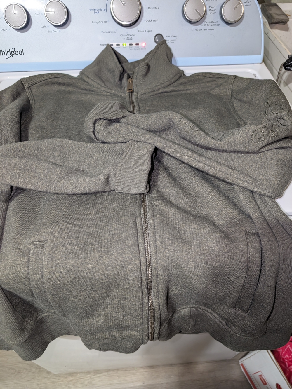 Carhartt Women's V-Neck Zip Sweater Jacket - Olive Green